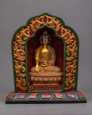 Enchanting Wooden Altar Throne | Altar Deco | Tibetan Buddhism | Throne for Statue | Wooden Altar Base | Sacred Throne